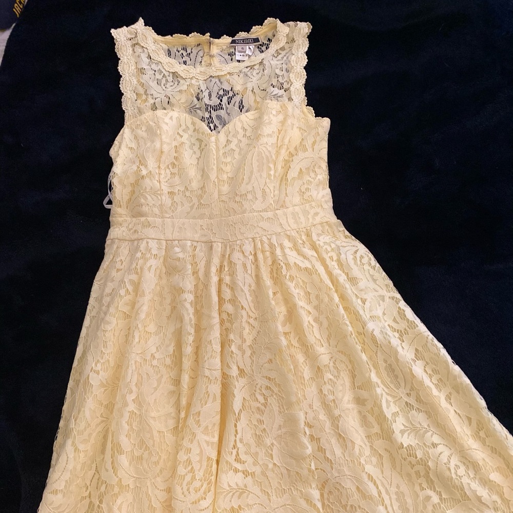 Pastel Yellow Lace Dress